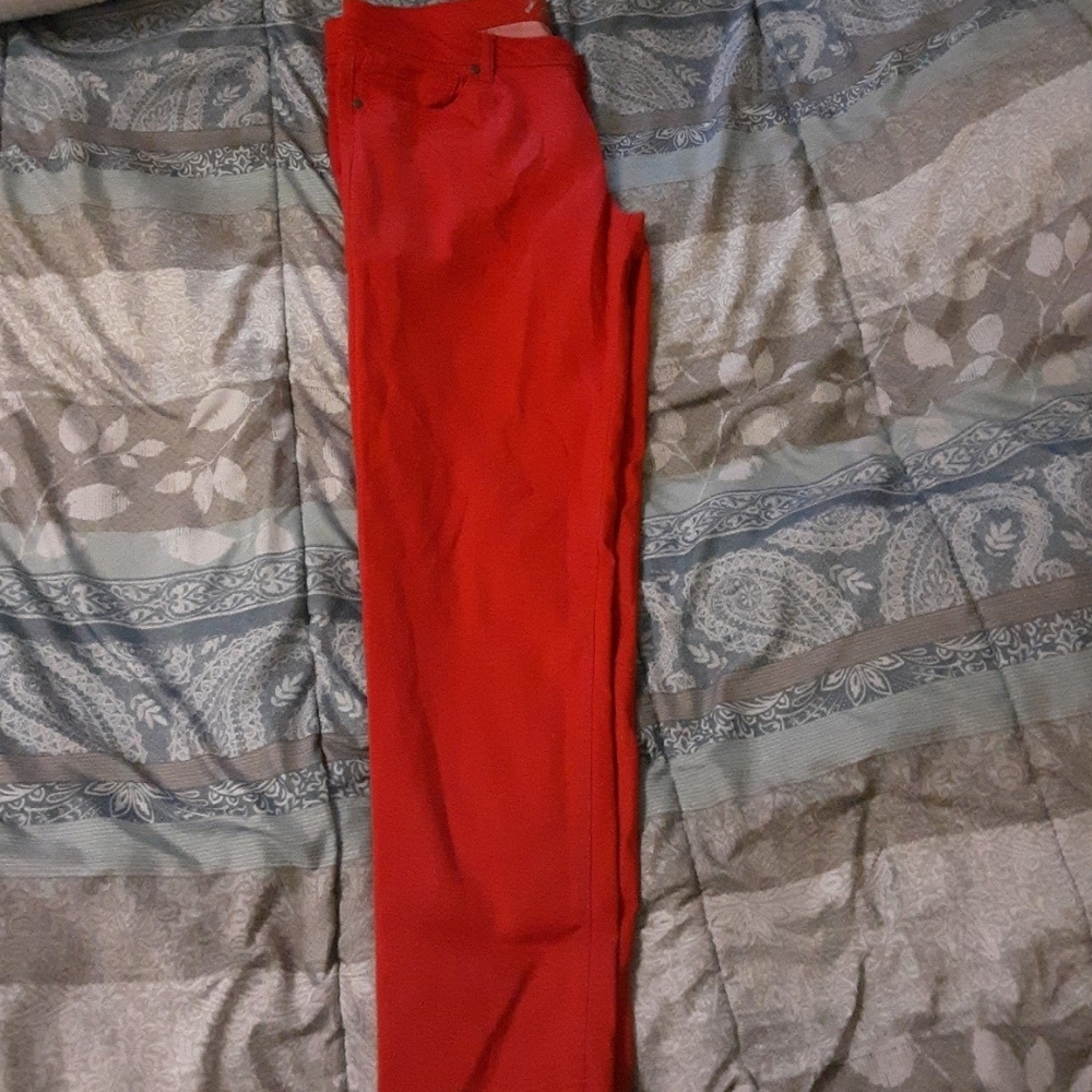 Celebrity Blues Juniors 17 Woman's 14 Red Skinny Jean Jegging - Picture 4 of 5